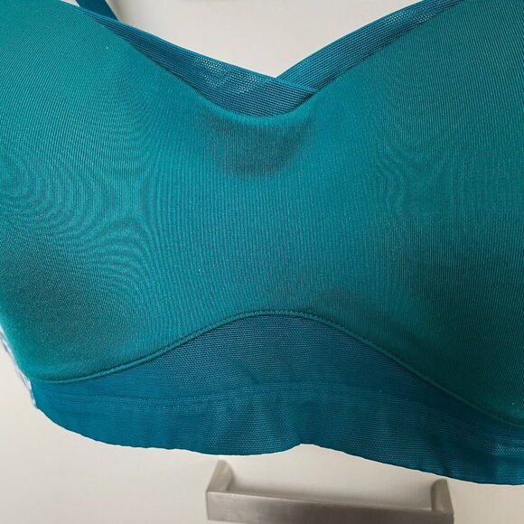 Brooks FINEFORM Sports Bra Style 350078 Teal Green Blue White Black Sz 36 C/D - Picture 3 of 12